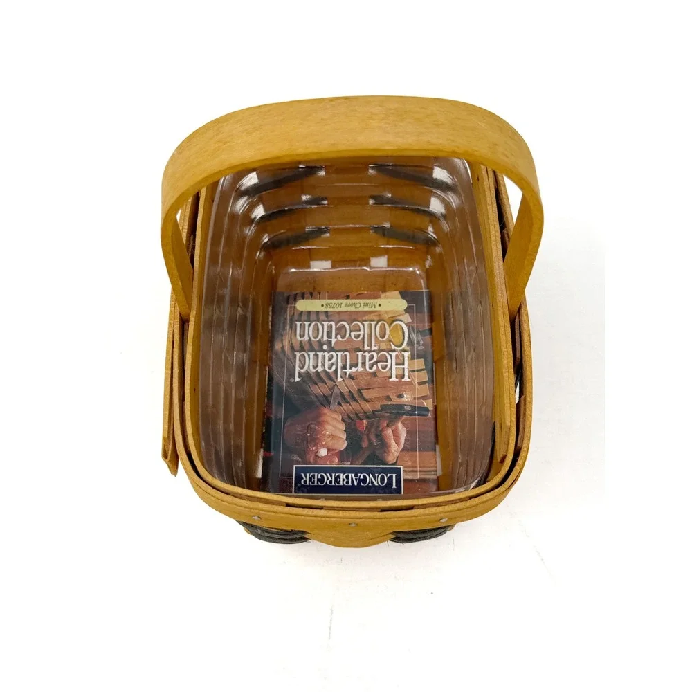 1997 Longaberger Mini Chore Basket 10758 Heartland Protector Card Handwoven USA